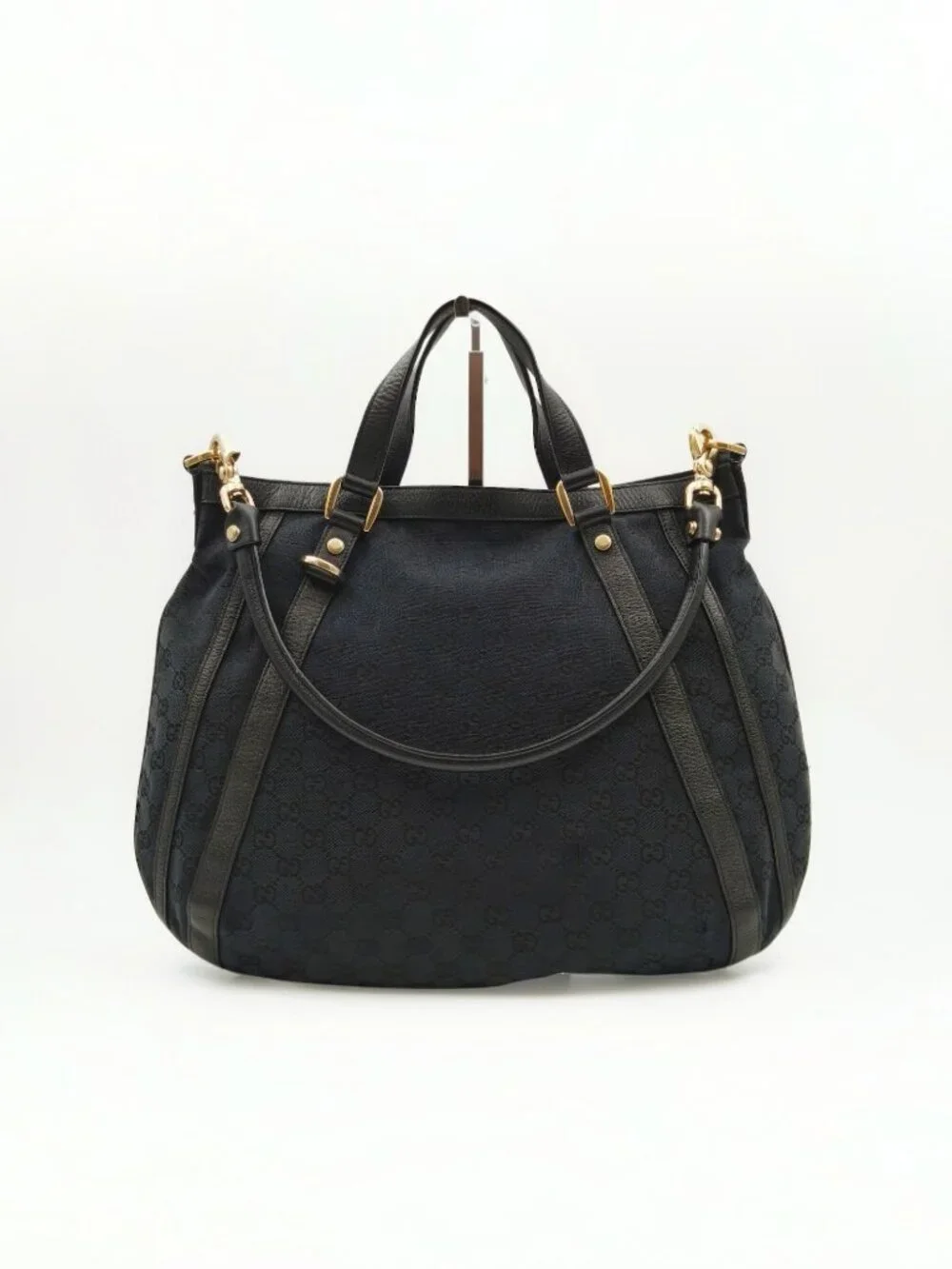 Gucci GG Canvas Black Large Tote Shoulder Bag